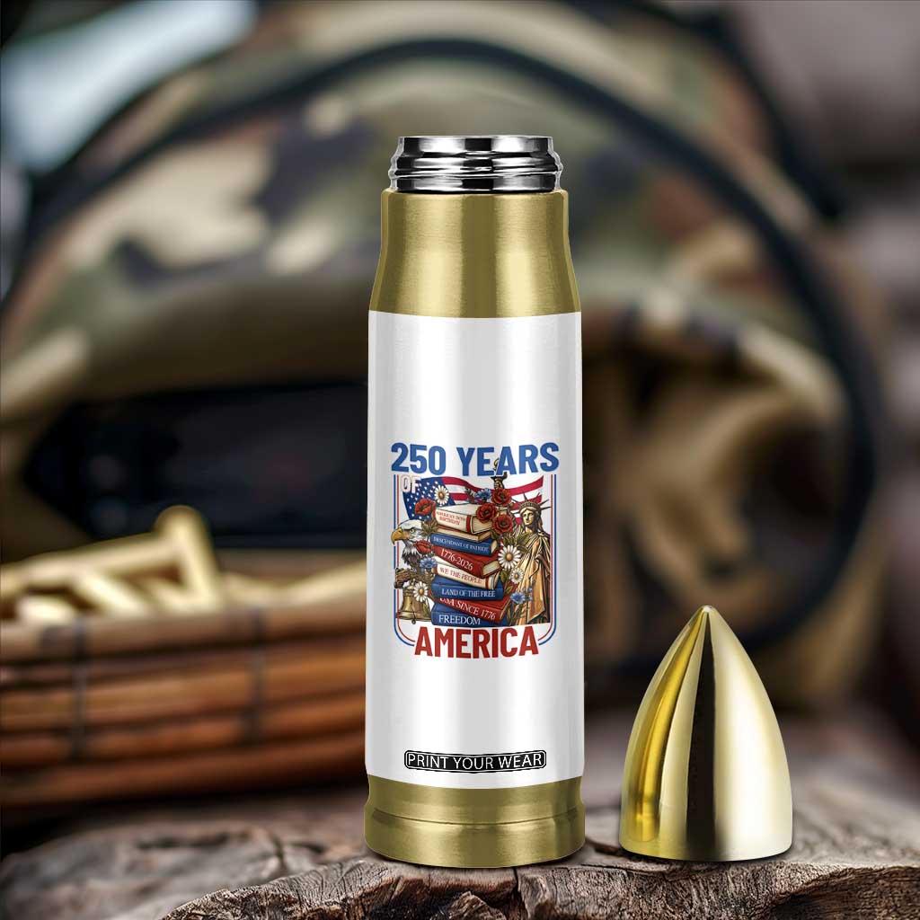 250 Years American Anniversary Bullet Tumbler Patriotic Book Reader 4th of July TS14 Print Your Wear