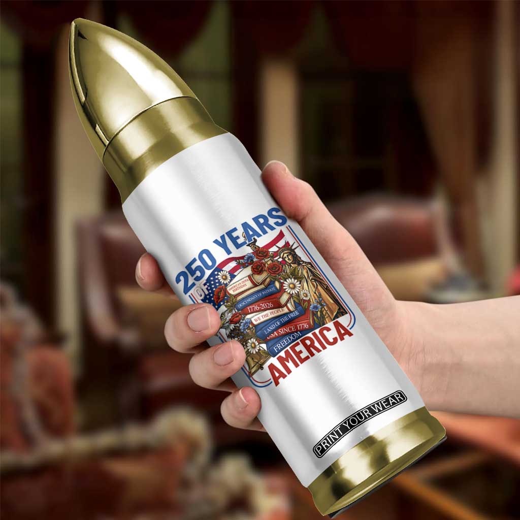 250 Years American Anniversary Bullet Tumbler Patriotic Book Reader 4th of July TS14 Print Your Wear
