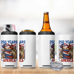 250 Years American Anniversary 4 in 1 Can Cooler Tumbler Patriotic Book Reader 4th of July TS14 Print Your Wear