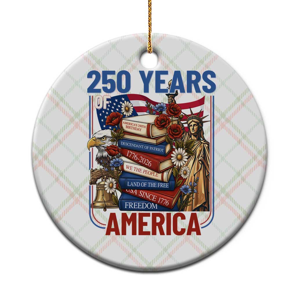 250 Years American Anniversary Ceramic Ornament Patriotic Book Reader 4th of July TS14 1pc Christmas Plaid Print Your Wear