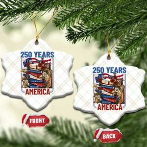 250 Years American Anniversary Ceramic Ornament Patriotic Book Reader 4th of July TS14 Print Your Wear