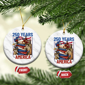 250 Years American Anniversary Ceramic Ornament Patriotic Book Reader 4th of July TS14 1pc White Marble Print Your Wear