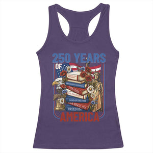 250 Years American Anniversary Racerback Tank Top Patriotic Book Reader 4th of July TS14 Purple Print Your Wear
