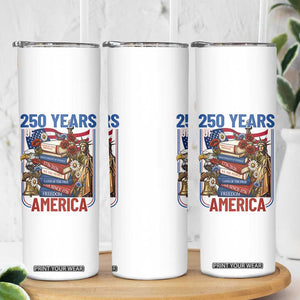 250 Years American Anniversary Skinny Tumbler Patriotic Book Reader 4th of July TS14 Print Your Wear