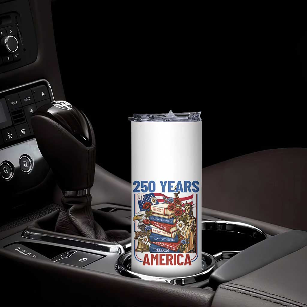 250 Years American Anniversary Skinny Tumbler Patriotic Book Reader 4th of July TS14 Print Your Wear