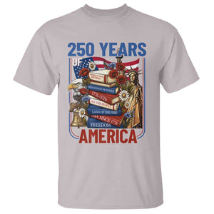 250 Years American Anniversary T Shirt Patriotic Book Reader 4th of July TS14 Ice Gray Print Your Wear