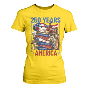 250 Years American Anniversary T Shirt For Women Patriotic Book Reader 4th of July TS14 Daisy Print Your Wear