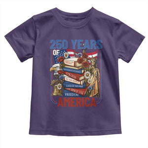 250 Years American Anniversary Toddler T Shirt Patriotic Book Reader 4th of July TS14 Purple Print Your Wear