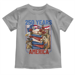 250 Years American Anniversary Toddler T Shirt Patriotic Book Reader 4th of July TS14 Sport Gray Print Your Wear