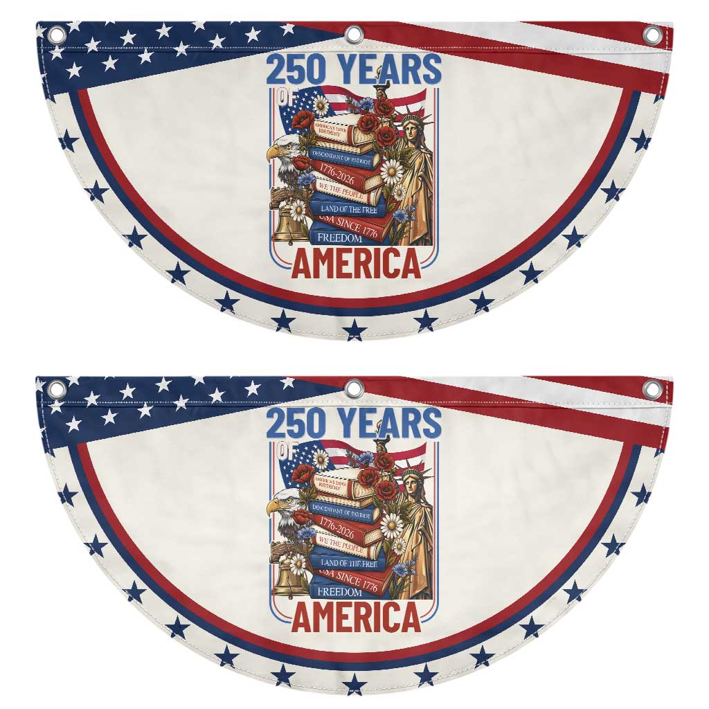 250 Years American Anniversary Patriotic Fan Flag Book Reader 4th of July