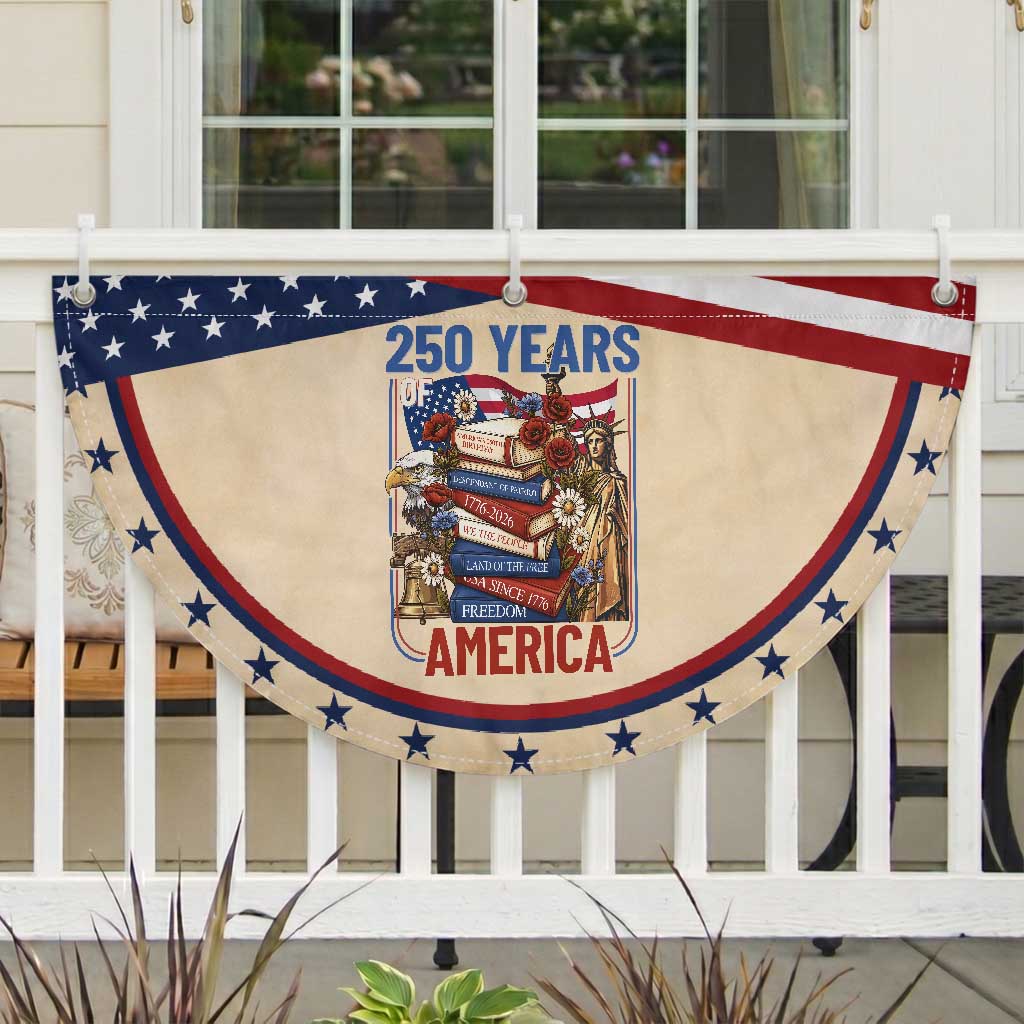 250 Years American Anniversary Patriotic Fan Flag Book Reader 4th of July
