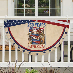 250 Years American Anniversary Patriotic Fan Flag Book Reader 4th of July