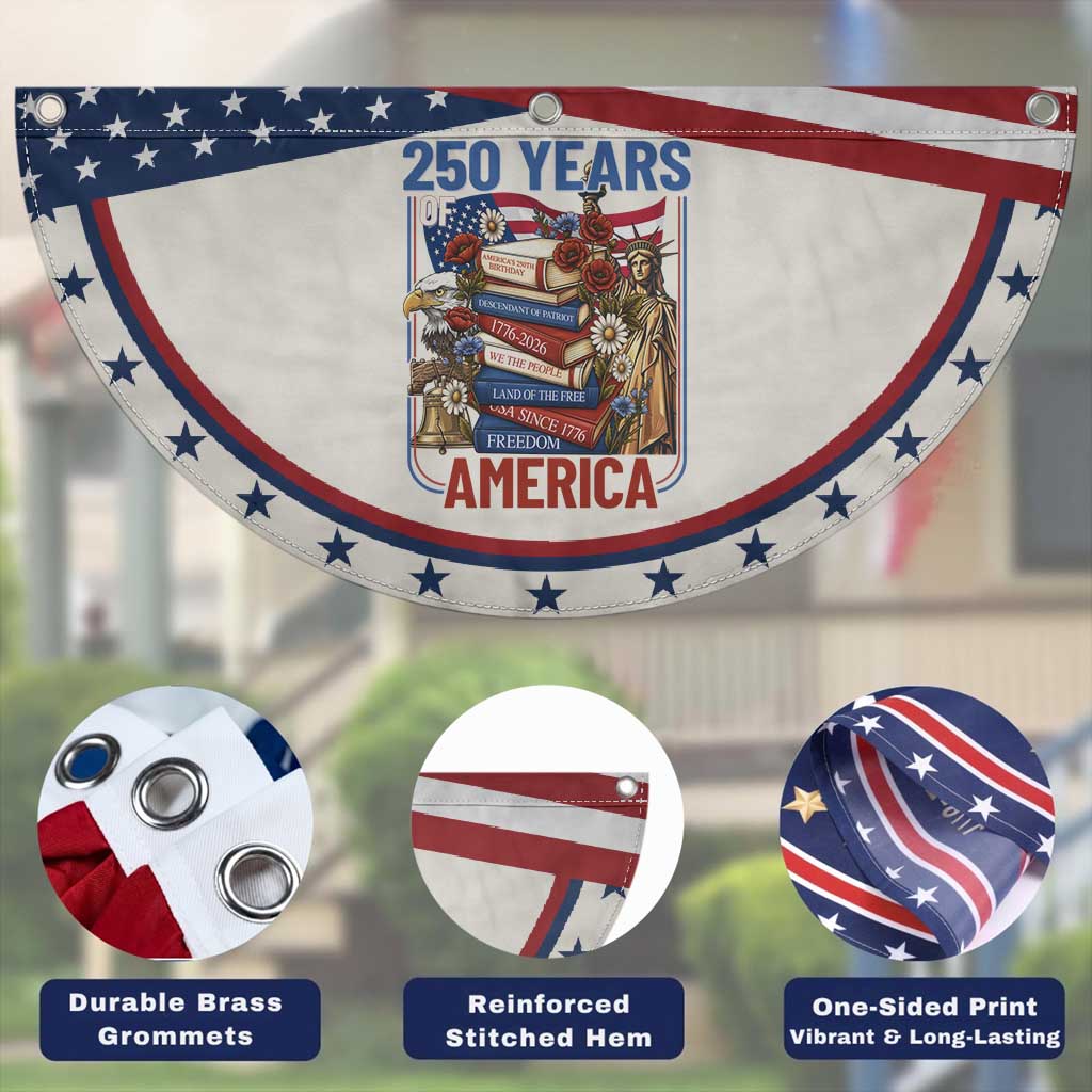 250 Years American Anniversary Patriotic Fan Flag Book Reader 4th of July