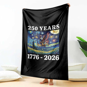 250th America Anniversary Throw Blanket Starry Night Patriotic Eagle Liberty Bell American Flag TS14 Print Your Wear