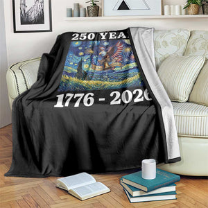 250th America Anniversary Throw Blanket Starry Night Patriotic Eagle Liberty Bell American Flag TS14 Print Your Wear