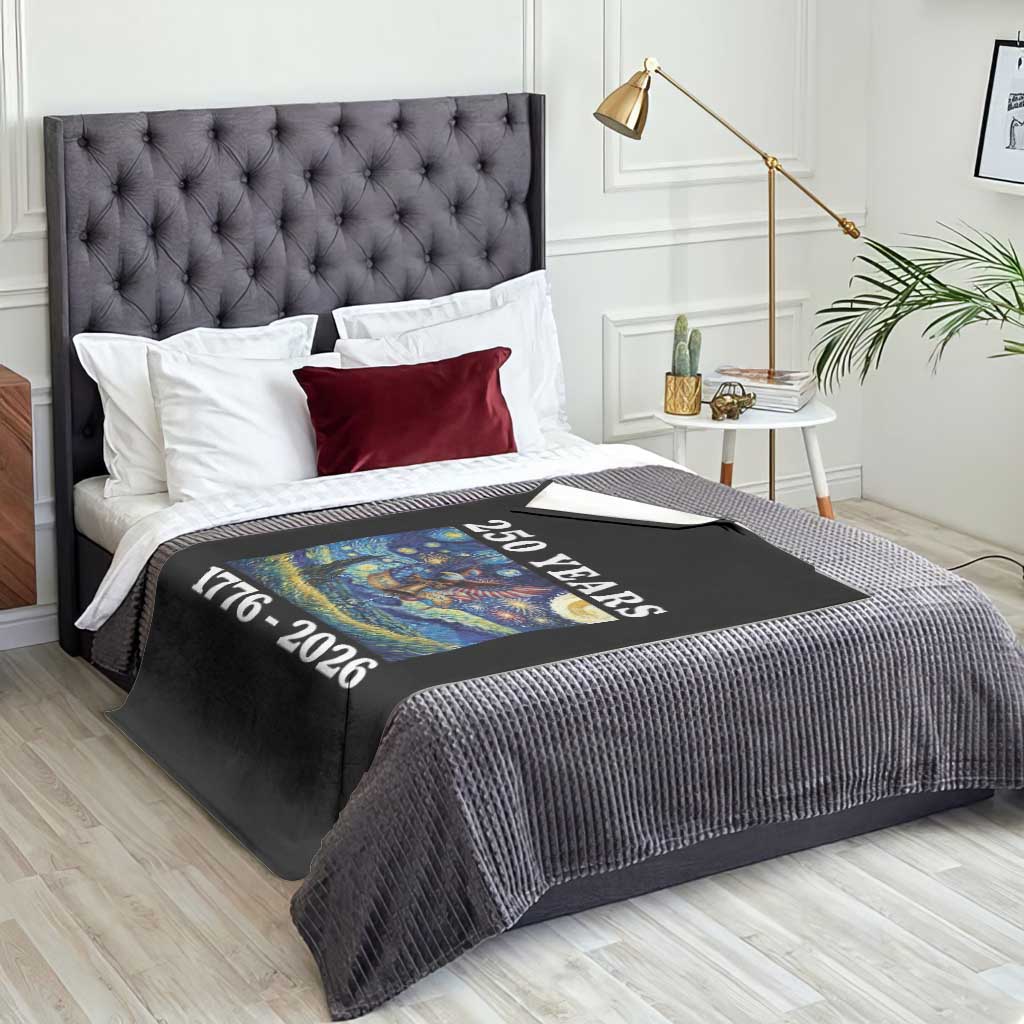 250th America Anniversary Throw Blanket Starry Night Patriotic Eagle Liberty Bell American Flag TS14 Print Your Wear