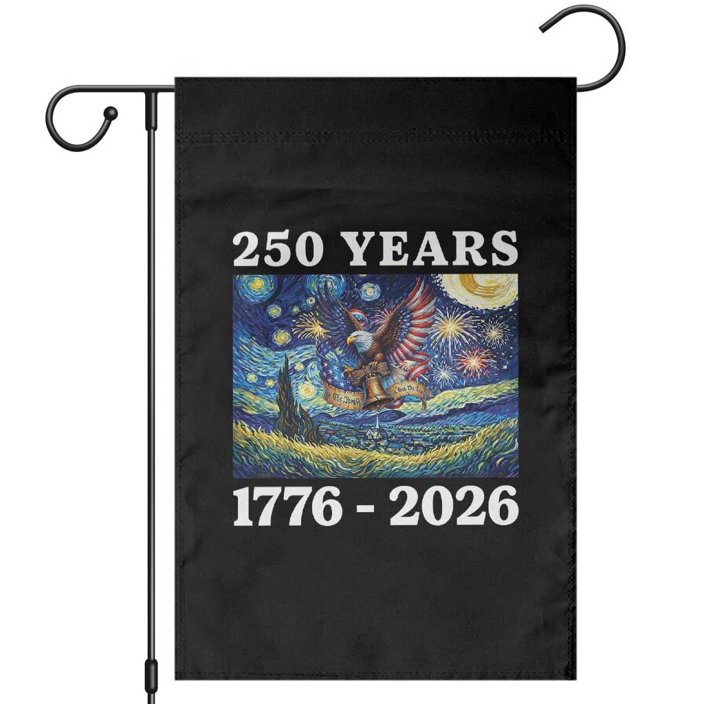 250th America Anniversary Garden Flag Starry Night Patriotic Eagle Liberty Bell American Flag TS14 Black Print Your Wear