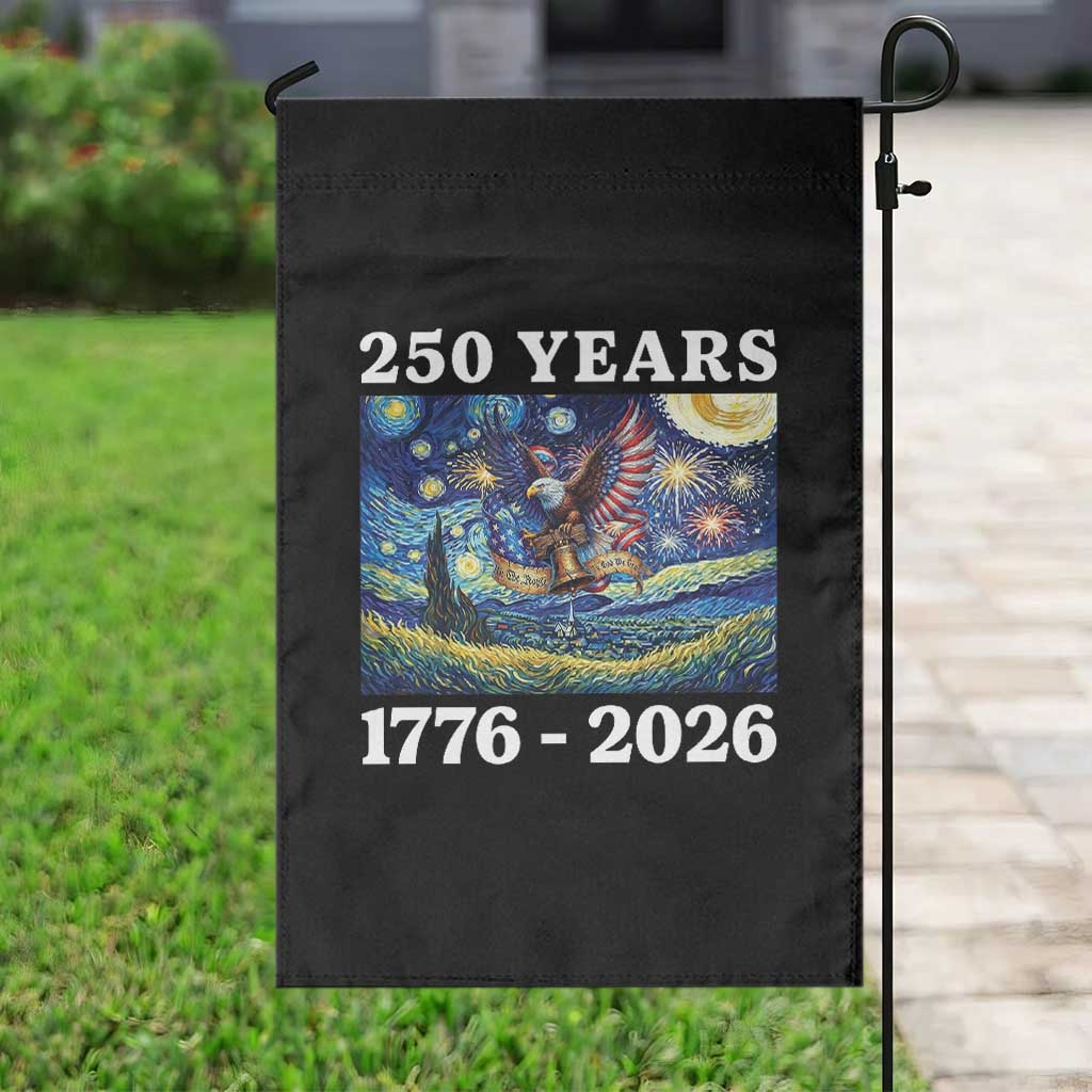 250th America Anniversary Garden Flag Starry Night Patriotic Eagle Liberty Bell American Flag TS14 Print Your Wear