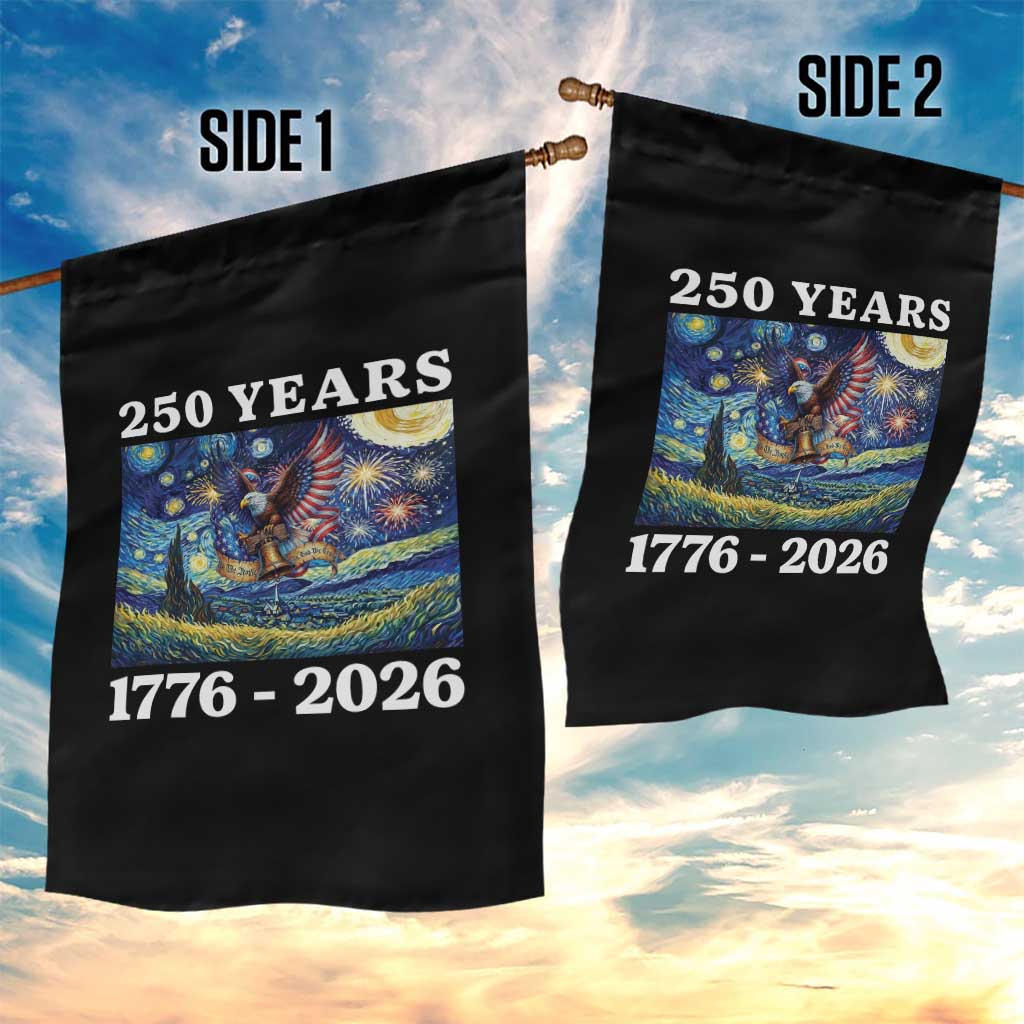 250th America Anniversary Garden Flag Starry Night Patriotic Eagle Liberty Bell American Flag TS14 Print Your Wear