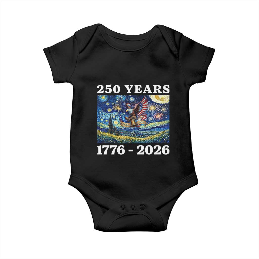 250th America Anniversary Baby Onesie Starry Night Patriotic Eagle Liberty Bell American Flag TS14 Black Print Your Wear