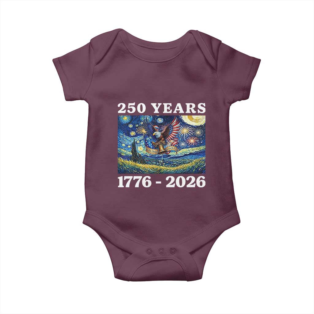 250th America Anniversary Baby Onesie Starry Night Patriotic Eagle Liberty Bell American Flag TS14 Maroon Print Your Wear