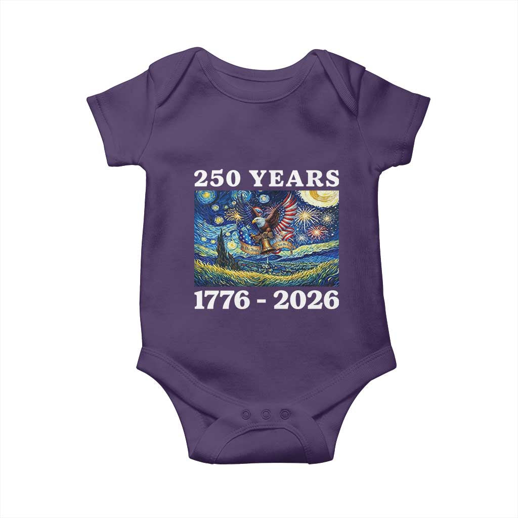 250th America Anniversary Baby Onesie Starry Night Patriotic Eagle Liberty Bell American Flag TS14 Purple Print Your Wear