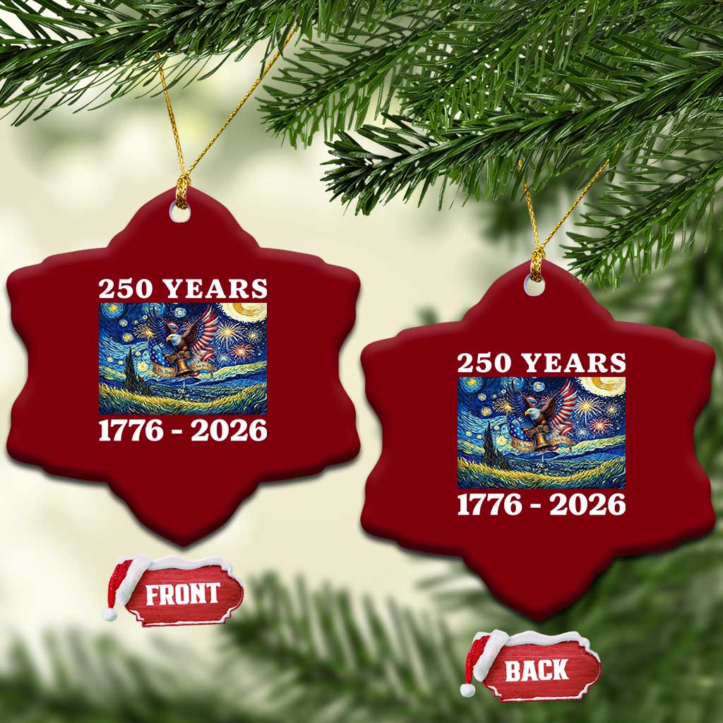 250th America Anniversary Ceramic Ornament Starry Night Patriotic Eagle Liberty Bell American Flag TS14 Print Your Wear