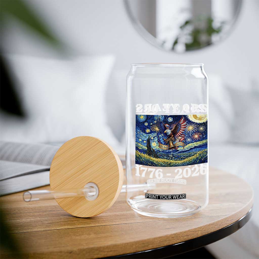 250th America Anniversary Glass Can Starry Night Patriotic Eagle Liberty Bell American Flag TS14 Print Your Wear