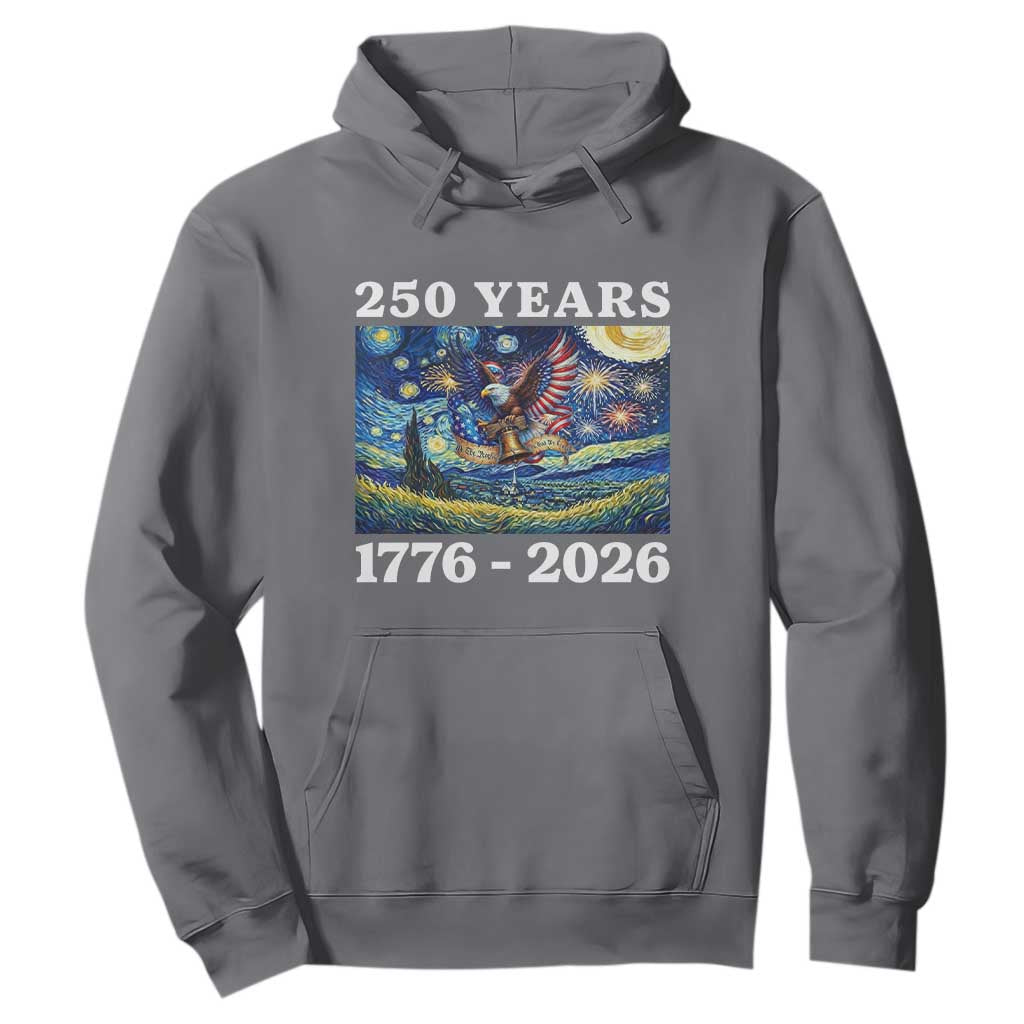 250th America Anniversary Hoodie Starry Night Patriotic Eagle Liberty Bell American Flag TS14 Charcoal Print Your Wear