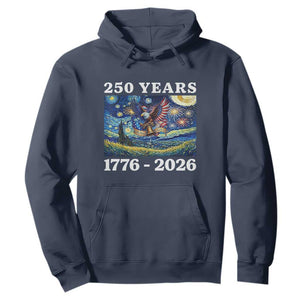 250th America Anniversary Hoodie Starry Night Patriotic Eagle Liberty Bell American Flag TS14 Navy Print Your Wear