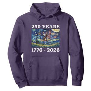 250th America Anniversary Hoodie Starry Night Patriotic Eagle Liberty Bell American Flag TS14 Purple Print Your Wear
