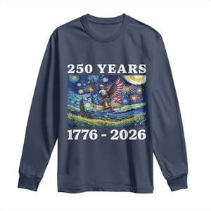 250th America Anniversary Long Sleeve Shirt Starry Night Patriotic Eagle Liberty Bell American Flag TS14 Navy Print Your Wear