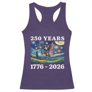 250th America Anniversary Racerback Tank Top Starry Night Patriotic Eagle Liberty Bell American Flag TS14 Purple Print Your Wear