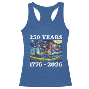 250th America Anniversary Racerback Tank Top Starry Night Patriotic Eagle Liberty Bell American Flag TS14 Royal Blue Print Your Wear