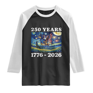 250th America Anniversary Raglan Shirt Starry Night Patriotic Eagle Liberty Bell American Flag TS14 Black White Print Your Wear