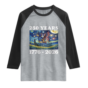 250th America Anniversary Raglan Shirt Starry Night Patriotic Eagle Liberty Bell American Flag TS14 Heather Gray Black Print Your Wear