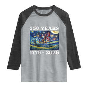 250th America Anniversary Raglan Shirt Starry Night Patriotic Eagle Liberty Bell American Flag TS14 Heather Gray Heather Charcoal Print Your Wear