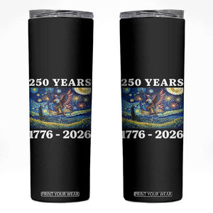 250th America Anniversary Skinny Tumbler Starry Night Patriotic Eagle Liberty Bell American Flag TS14 Black Print Your Wear