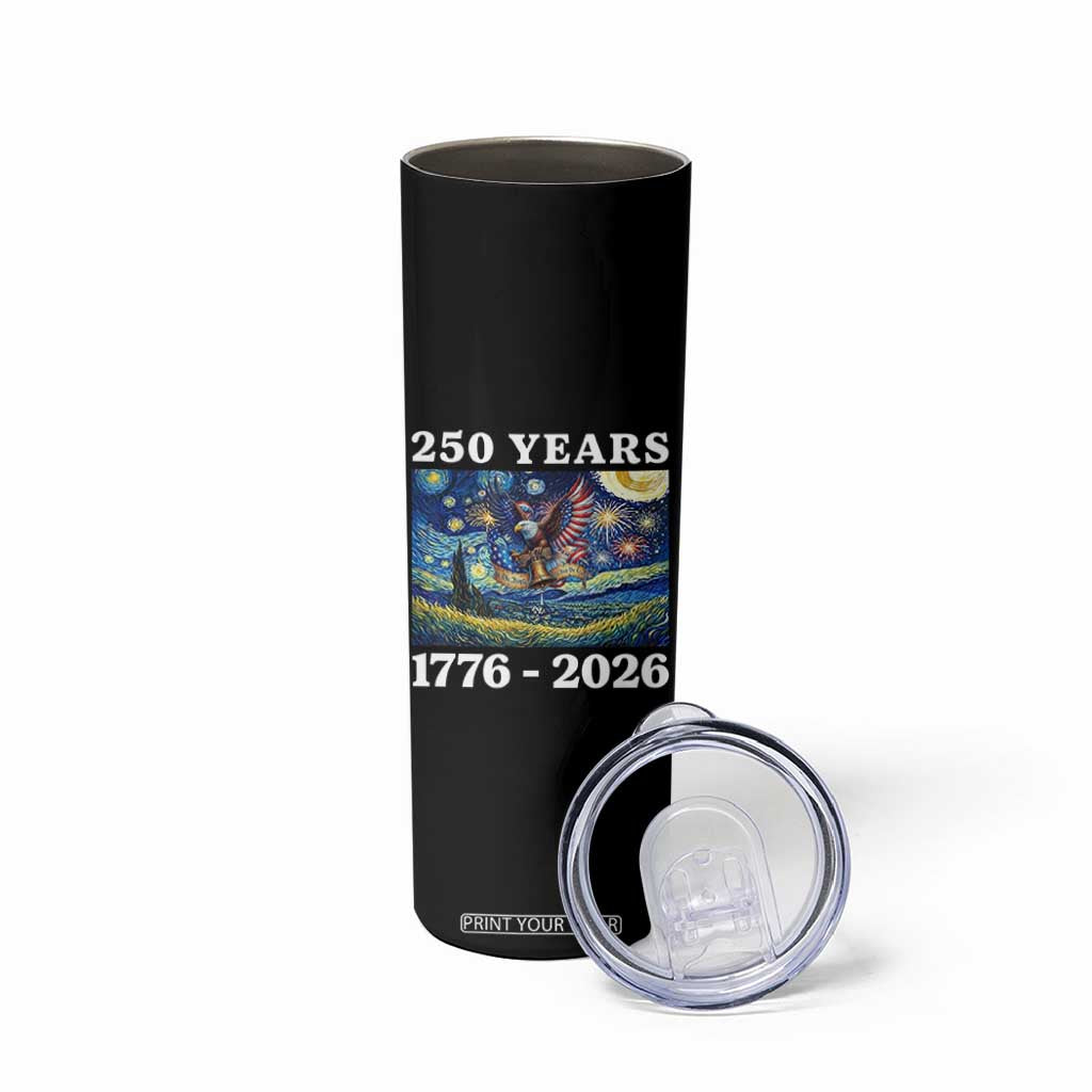 250th America Anniversary Skinny Tumbler Starry Night Patriotic Eagle Liberty Bell American Flag TS14 Print Your Wear