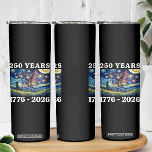 250th America Anniversary Skinny Tumbler Starry Night Patriotic Eagle Liberty Bell American Flag TS14 Print Your Wear