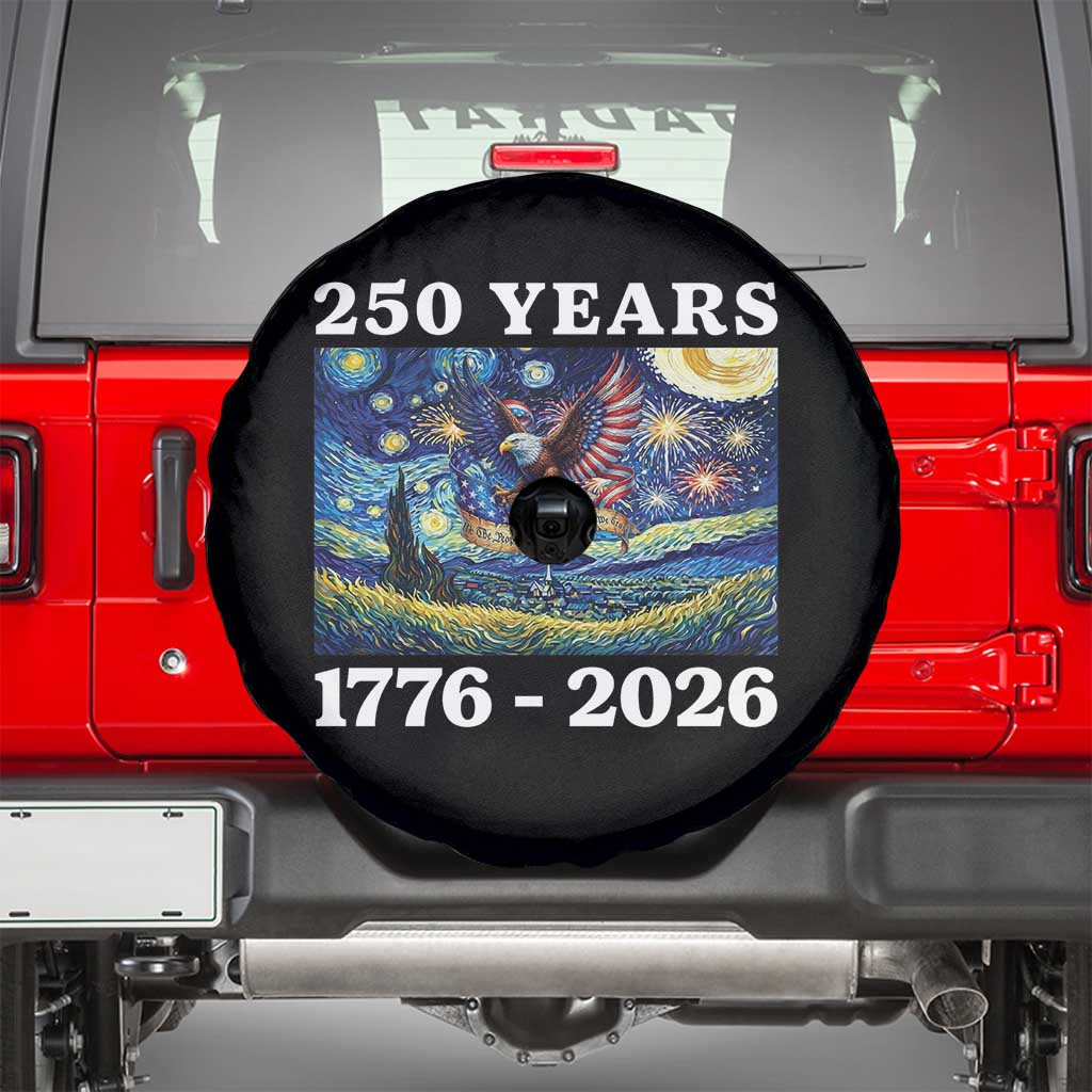 250th America Anniversary Spare Tire Cover Starry Night Patriotic Eagle Liberty Bell American Flag TS14 Black Print Your Wear