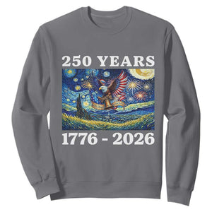250th America Anniversary Sweatshirt Starry Night Patriotic Eagle Liberty Bell American Flag TS14 Charcoal Print Your Wear