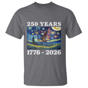 250th America Anniversary T Shirt Starry Night Patriotic Eagle Liberty Bell American Flag TS14 Charcoal Print Your Wear
