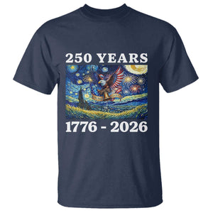 250th America Anniversary T Shirt Starry Night Patriotic Eagle Liberty Bell American Flag TS14 Navy Print Your Wear