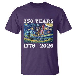 250th America Anniversary T Shirt Starry Night Patriotic Eagle Liberty Bell American Flag TS14 Purple Print Your Wear