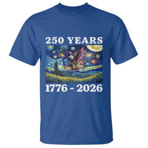 250th America Anniversary T Shirt Starry Night Patriotic Eagle Liberty Bell American Flag TS14 Royal Blue Print Your Wear
