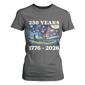 250th America Anniversary T Shirt For Women Starry Night Patriotic Eagle Liberty Bell American Flag TS14 Dark Heather Print Your Wear