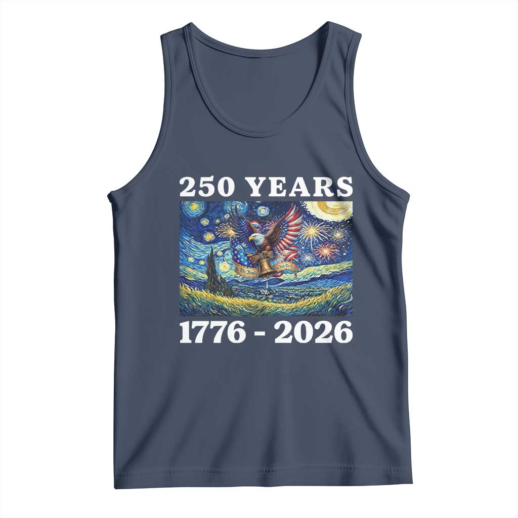 250th America Anniversary Tank Top Starry Night Patriotic Eagle Liberty Bell American Flag TS14 Navy Print Your Wear