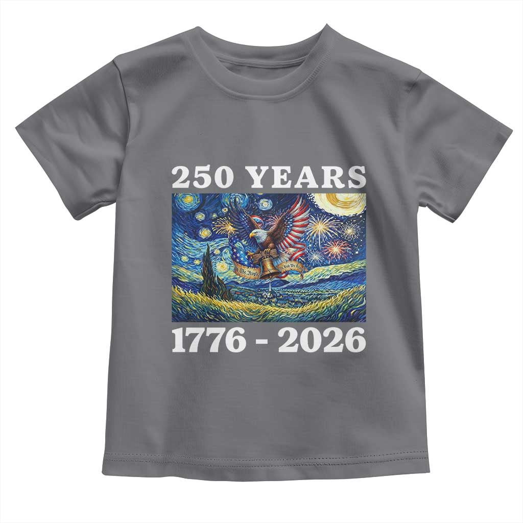 250th America Anniversary Toddler T Shirt Starry Night Patriotic Eagle Liberty Bell American Flag TS14 Charcoal Print Your Wear