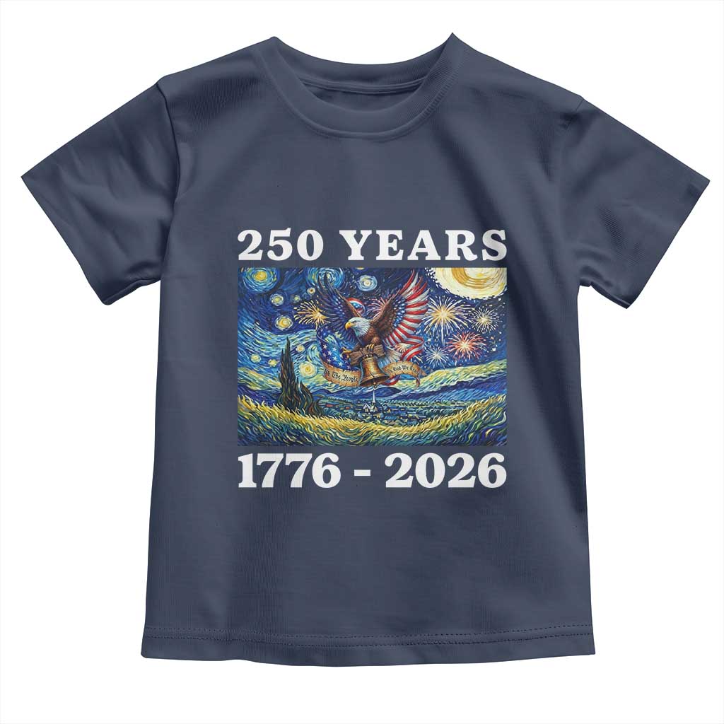250th America Anniversary Toddler T Shirt Starry Night Patriotic Eagle Liberty Bell American Flag TS14 Navy Print Your Wear